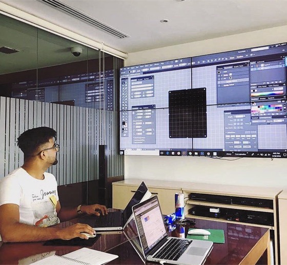 The office, a design tool up on the video wall